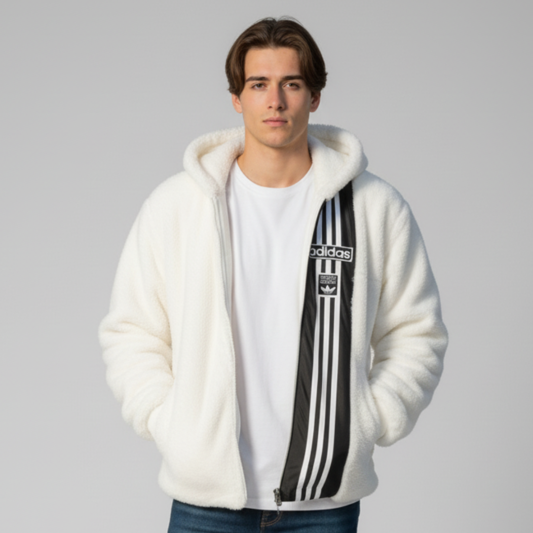 Adid4s Jacke mit Kapuze aus Kunstpelz