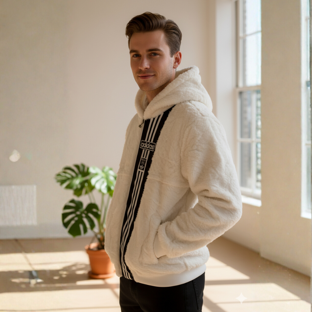 Adid4s Jacke mit Kapuze aus Kunstpelz