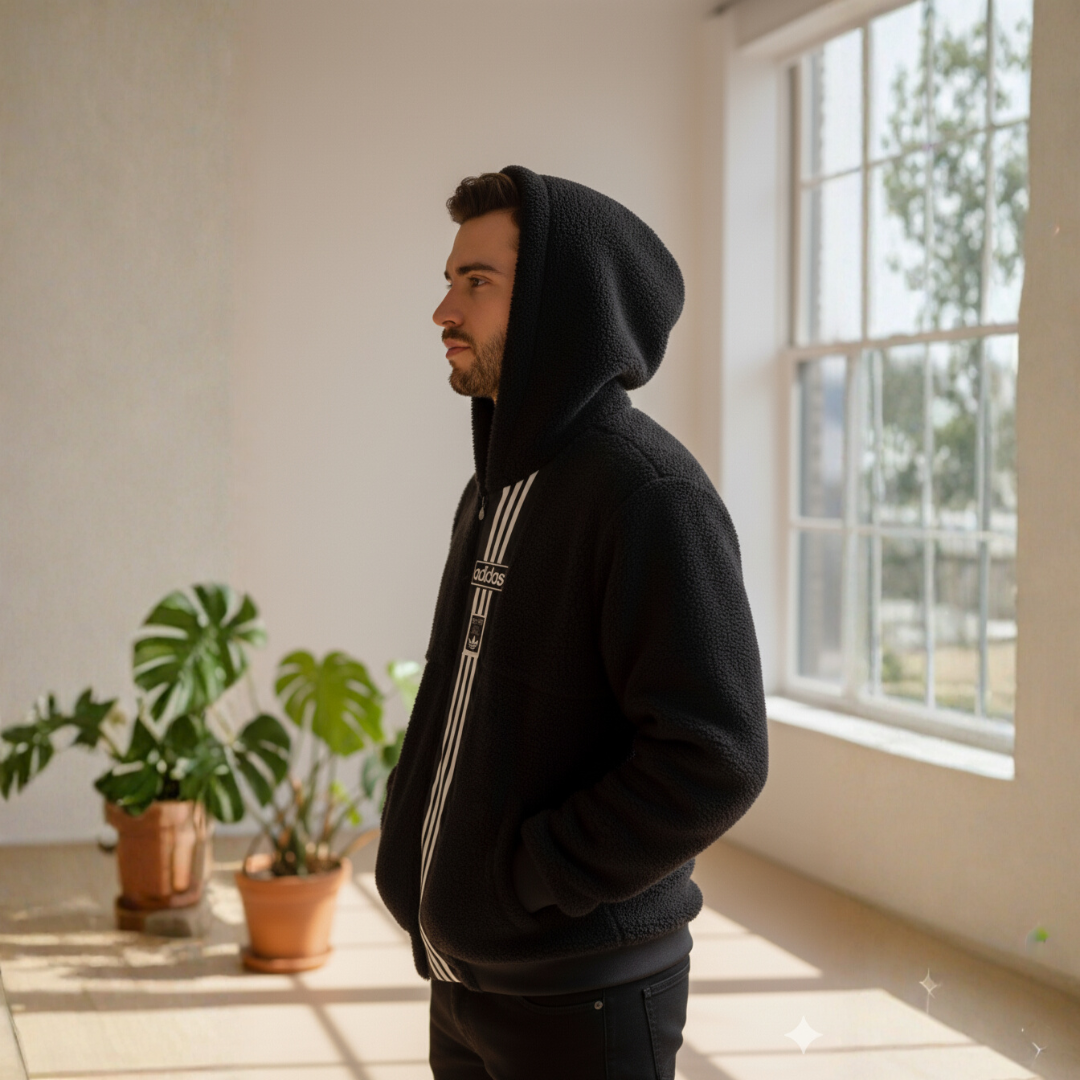 Adid4s Jacke mit Kapuze aus Kunstpelz