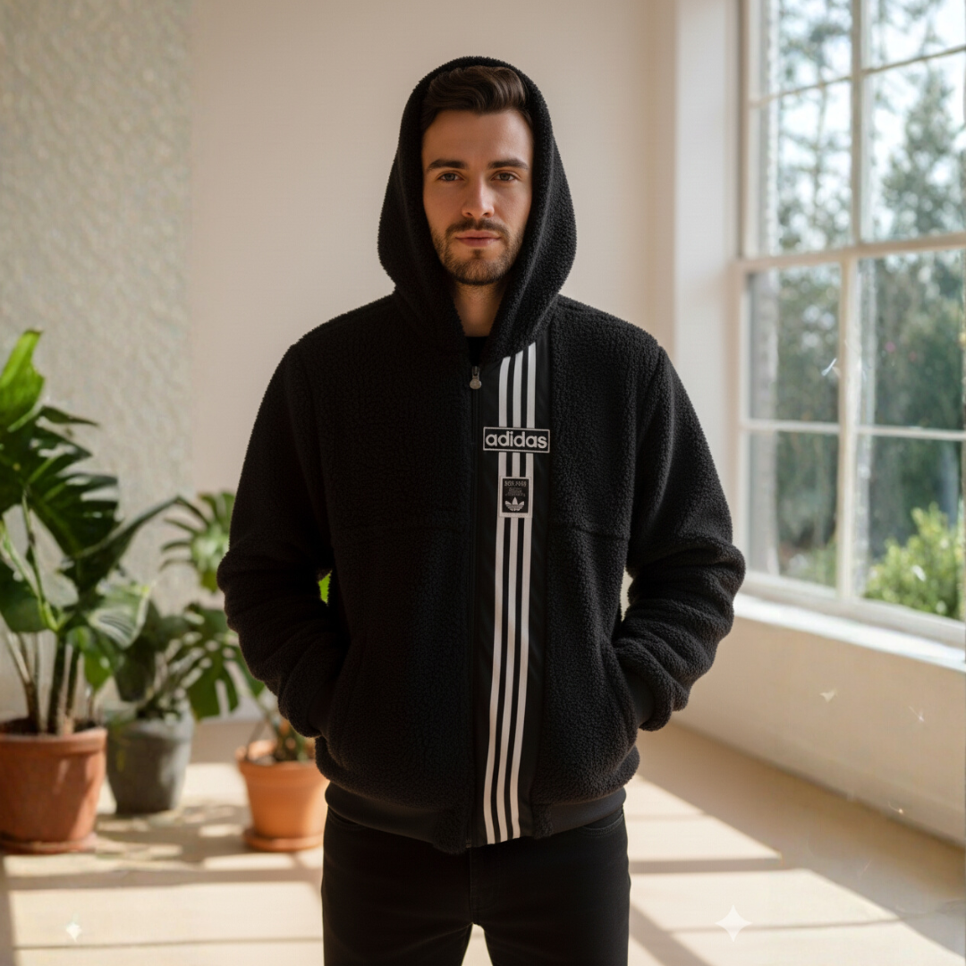 Adid4s Jacke mit Kapuze aus Kunstpelz