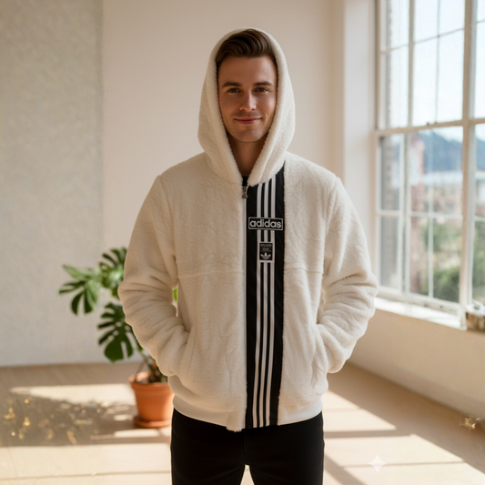 Adid4s Jacke mit Kapuze aus Kunstpelz